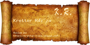 Kretter Róza névjegykártya